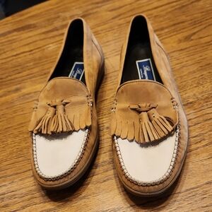 Bragano Suede Two Tone Crafted in Italy Tassel Loafers Size 10.5